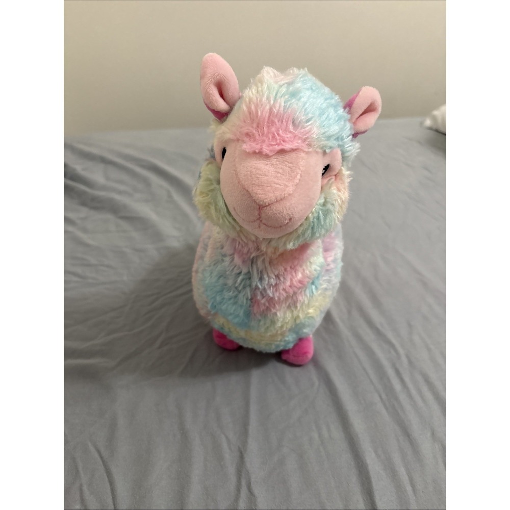KellyToy Pastel Rainbow Tie Dye Llama Plush Stuffed Animal Toy Preowned